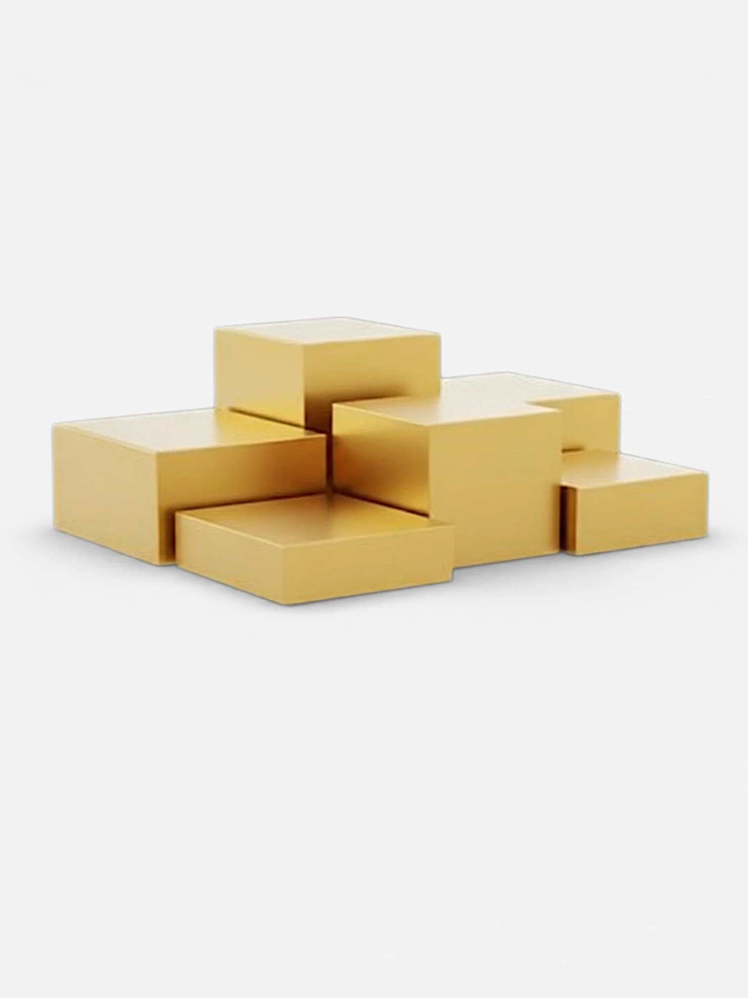 6-PIECE SET OF GOLD METAL DISPLAY RISERS