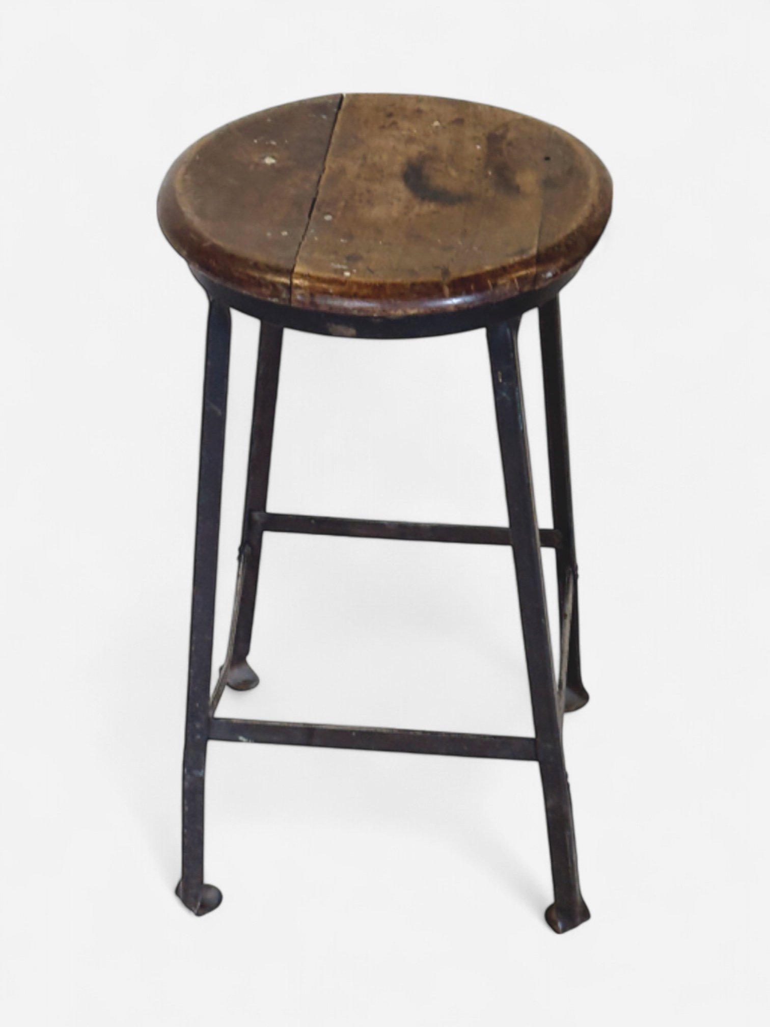 WOODEN TOP METAL BAR STOOL