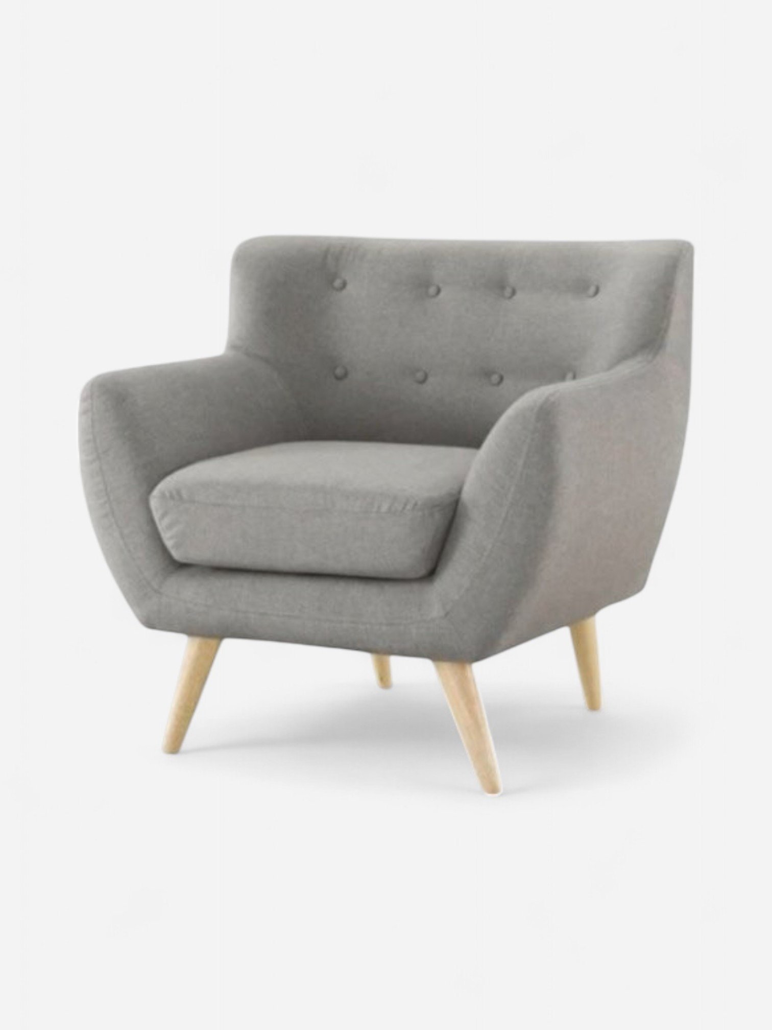 MODERN LIGHT GREY TUFTED LAWSON CHAIR