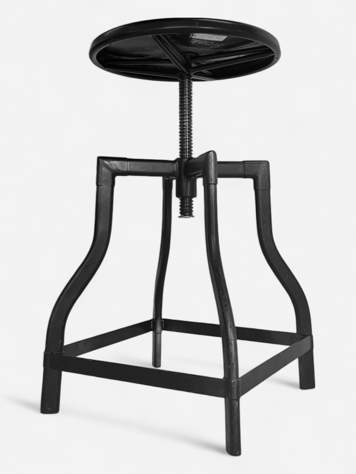 BLACK METAL ADJUSTABLE STOOL
