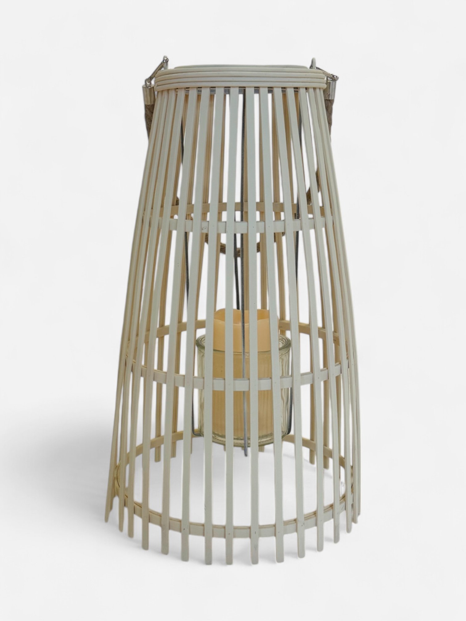 WOODEN SLATTED CANDLE HOLDER