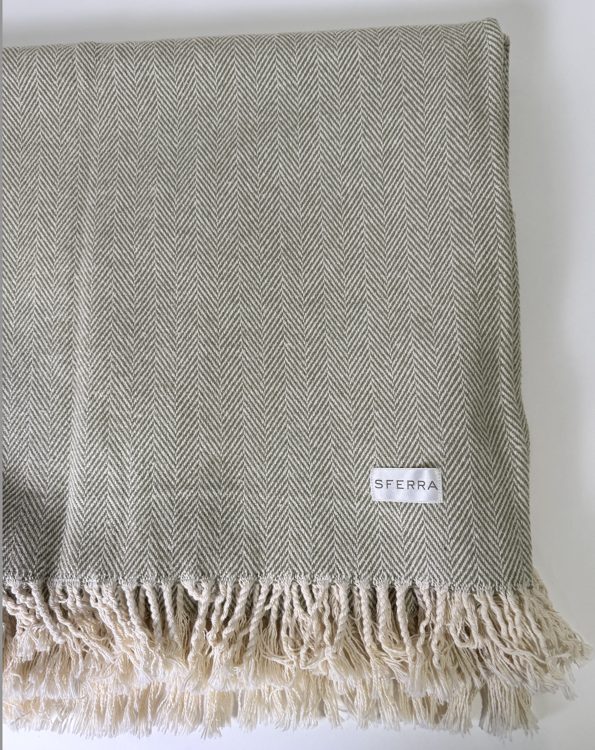 SFERRA HERRINGBONE PATTERNED BLANKET