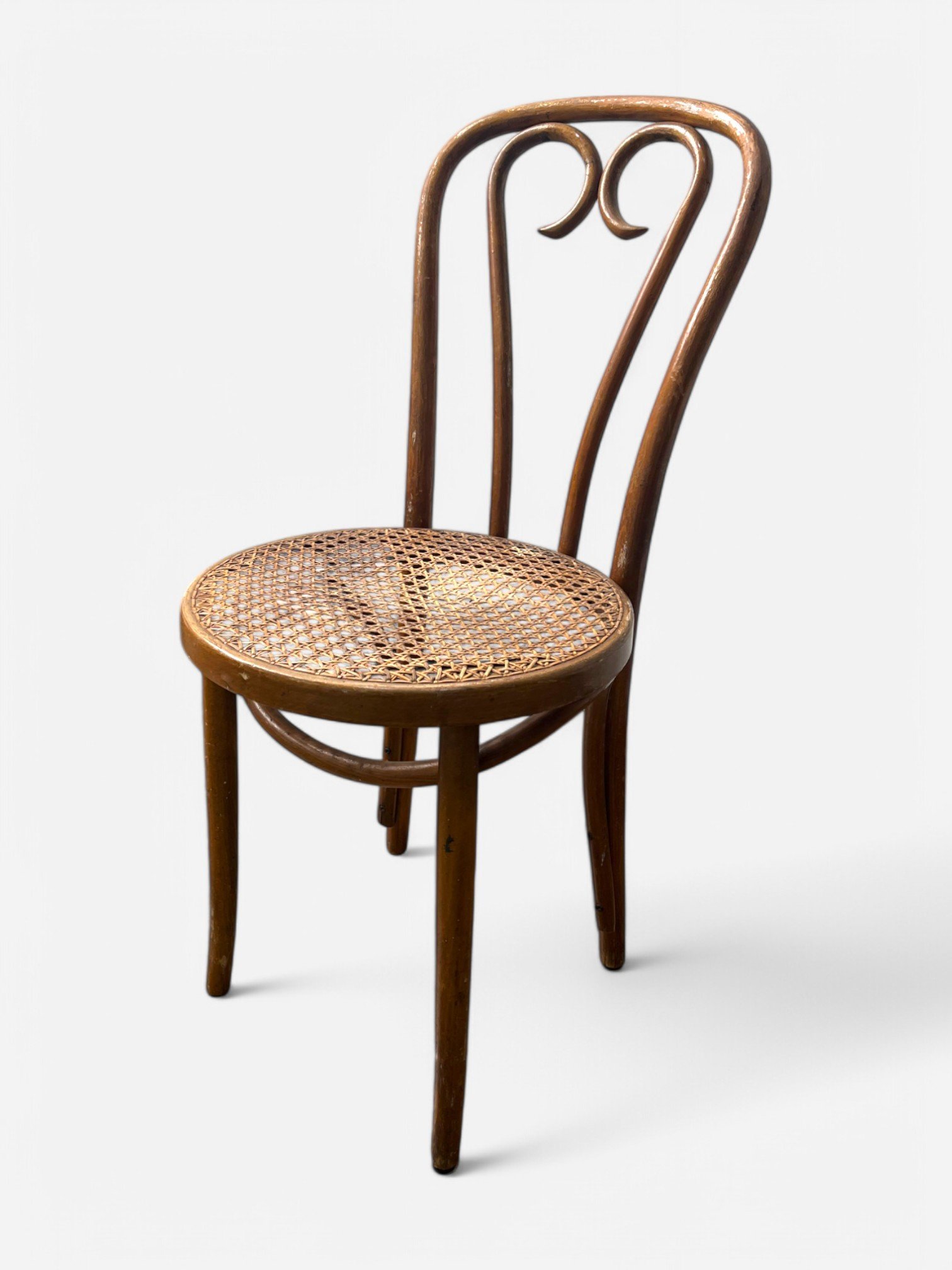 BENTWOOD CHAIR WITH WICKER SEAT