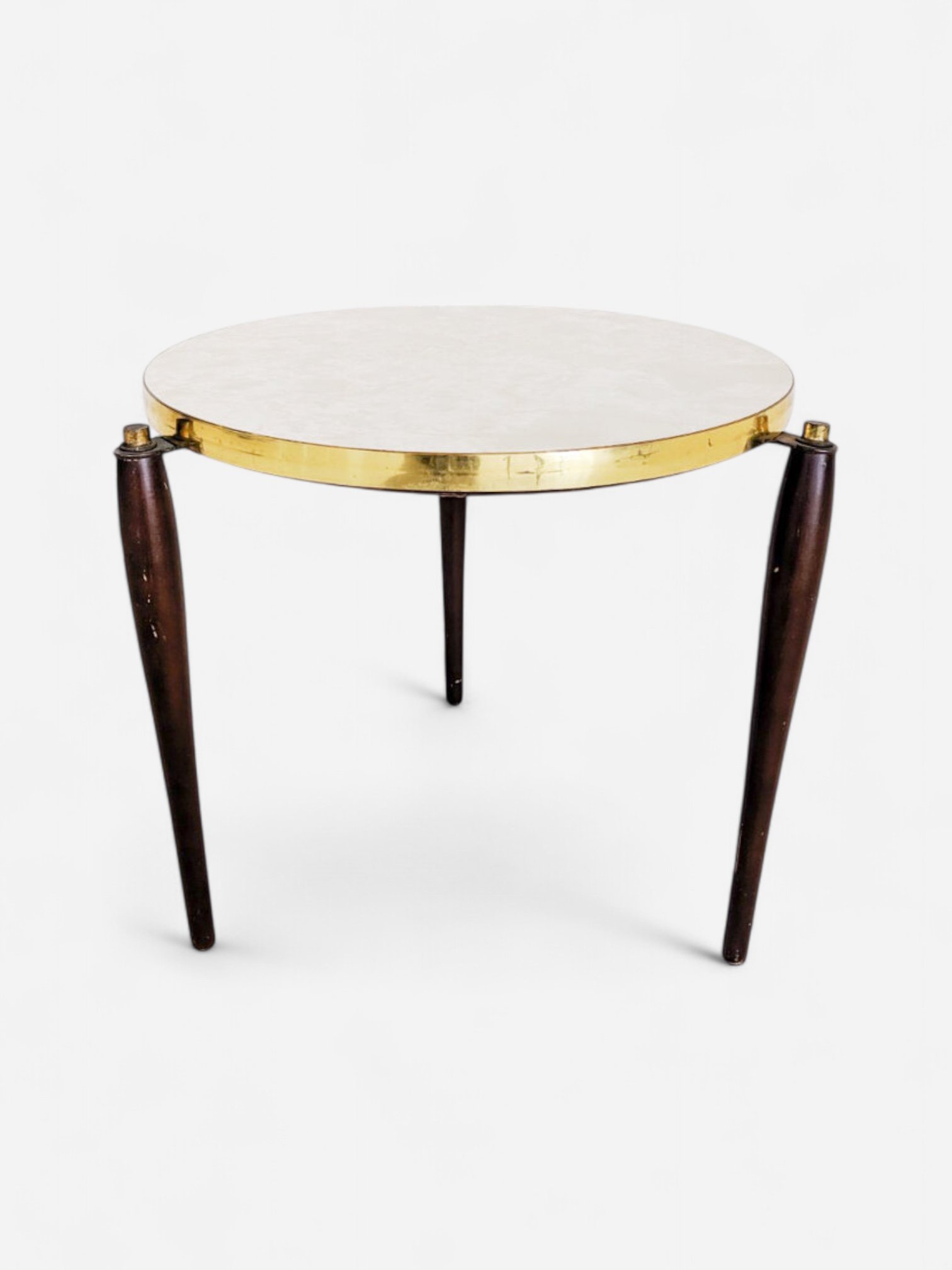 SIDE TABLE WITH GOLD TRIM