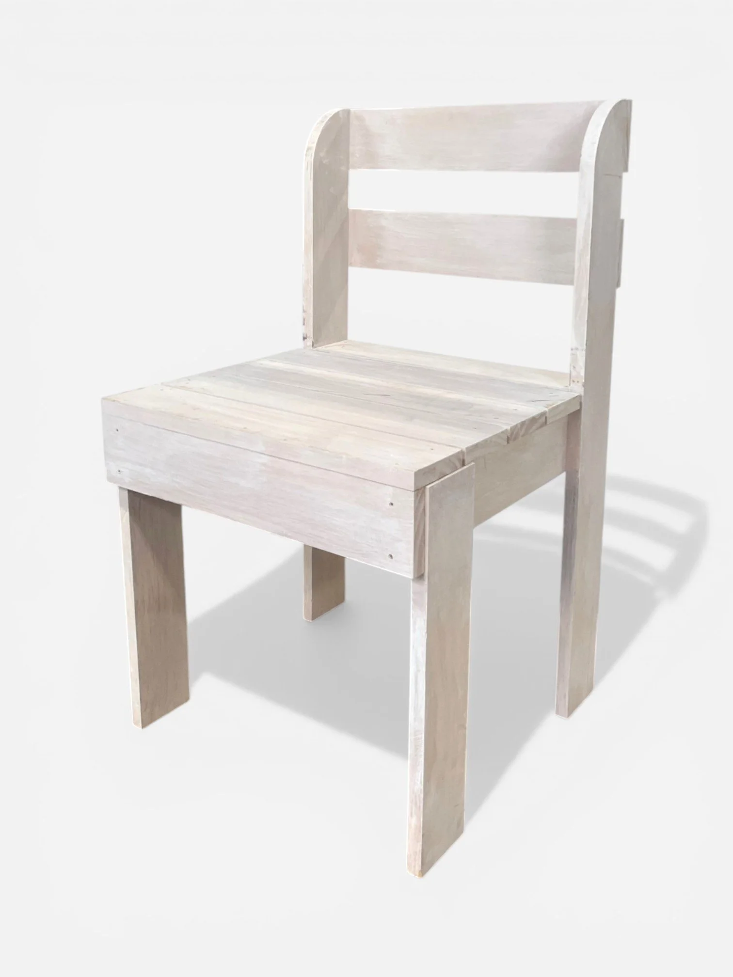 WHITE WASH WOODEN CHAIR
