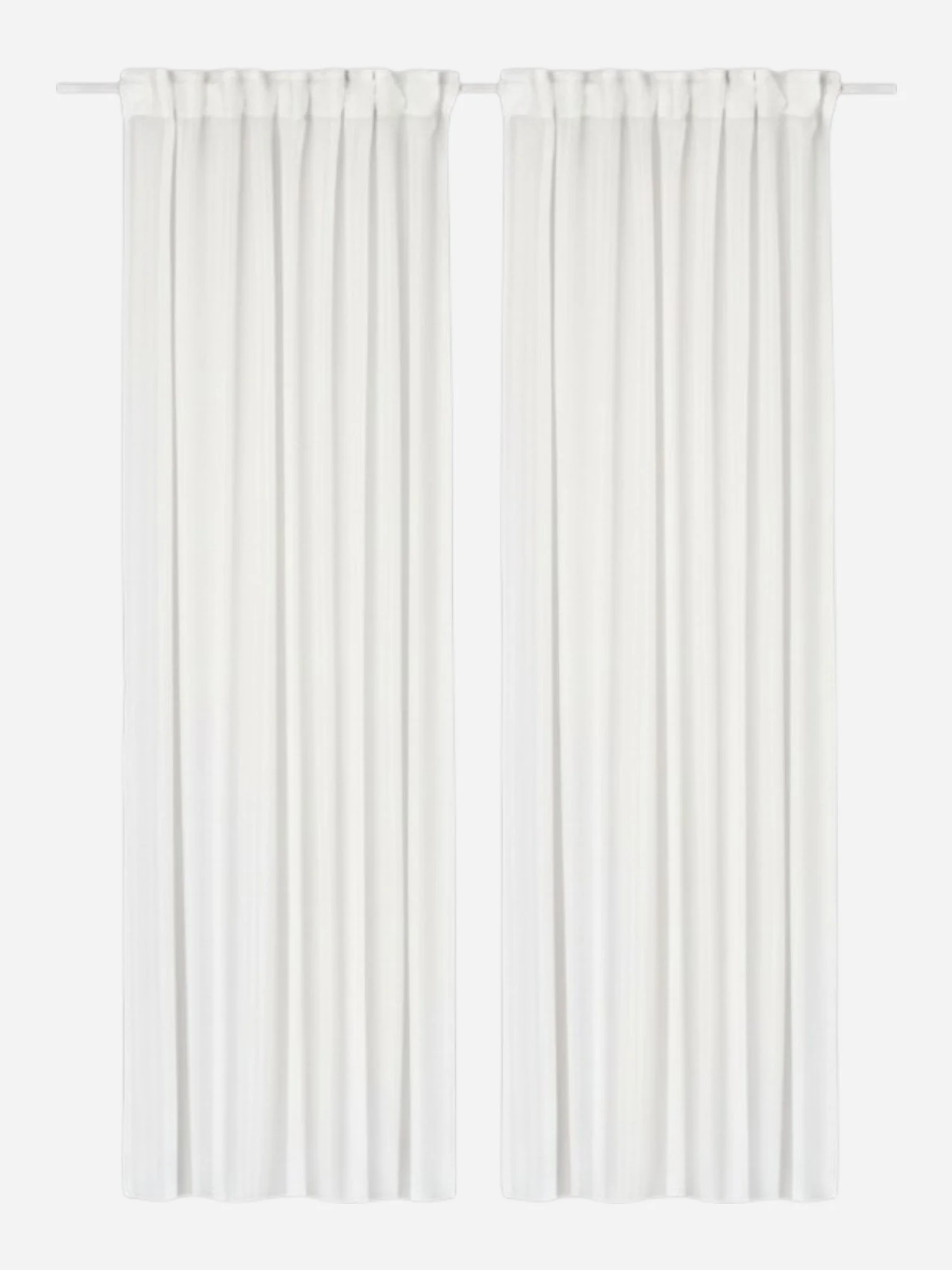 PAIR OF WHITE LINEN SHEER CURTAINS (57” x 98”)