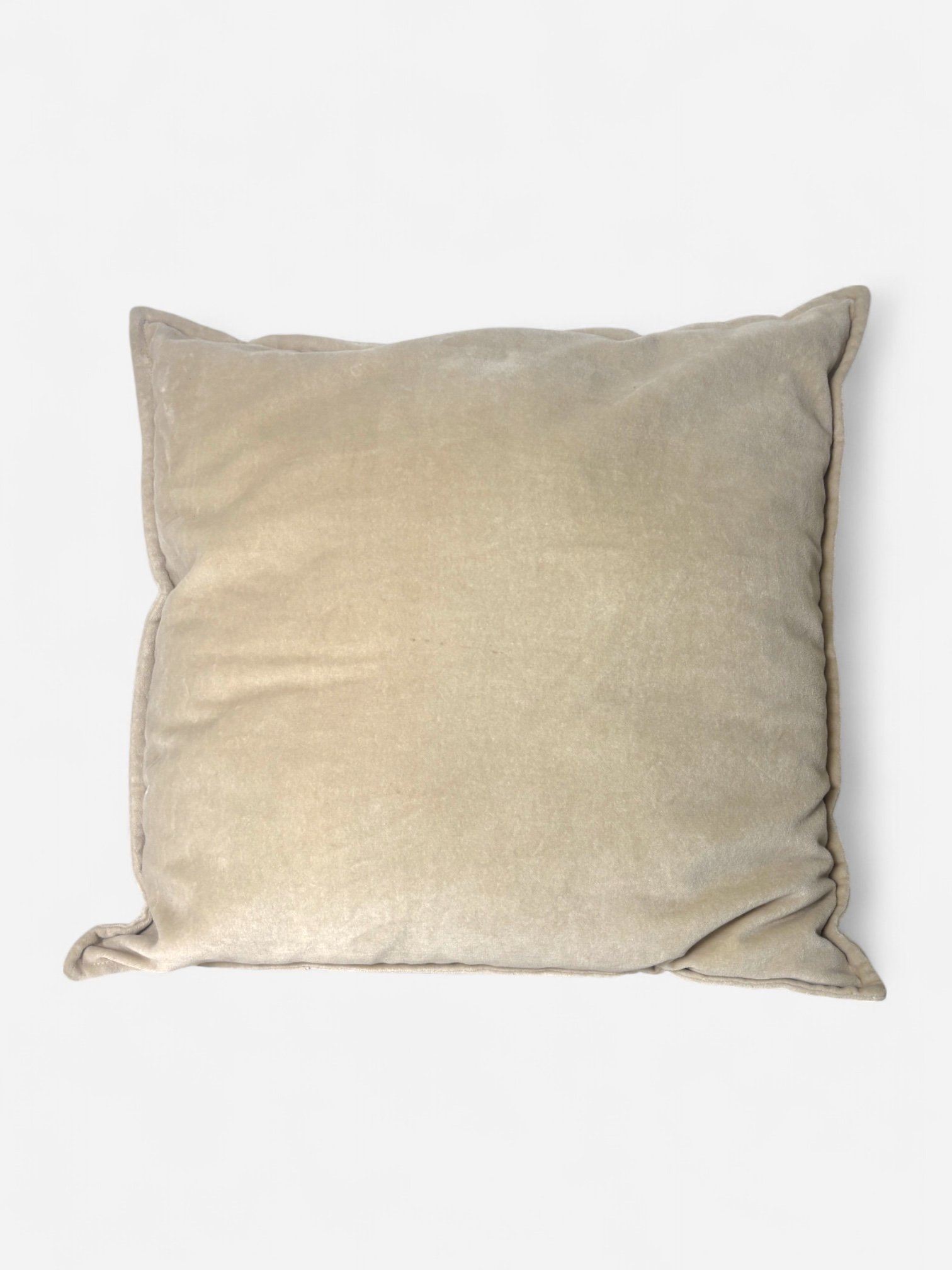 CREAM VELVET FLANGED PILLOW