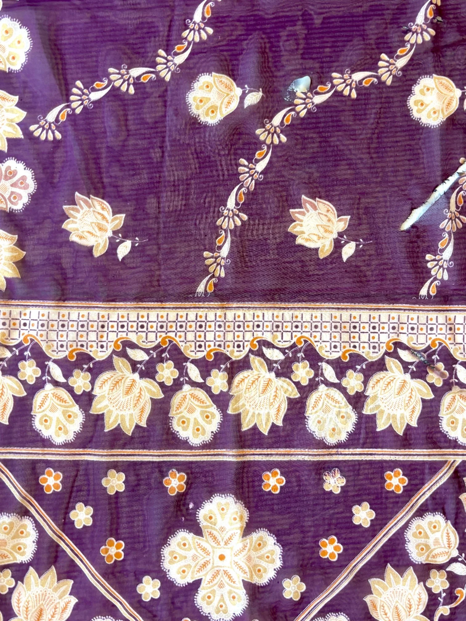 SILK PURPLE AND GOLD SAREE