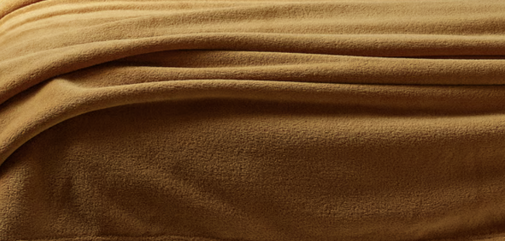 YELLOW/BROWN FLEECE KING BLANKET