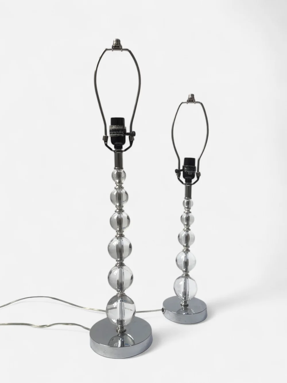 LUCITE BALL TABLE LAMPS — Hook Props, image size:1000x1333