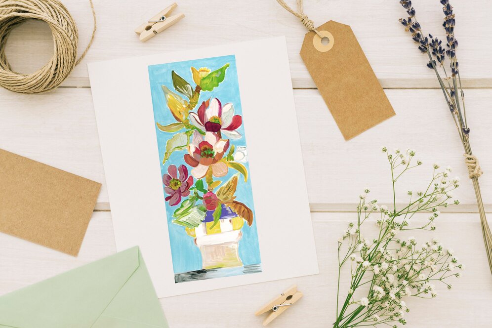 Sky Blue Stroll Greeting Card