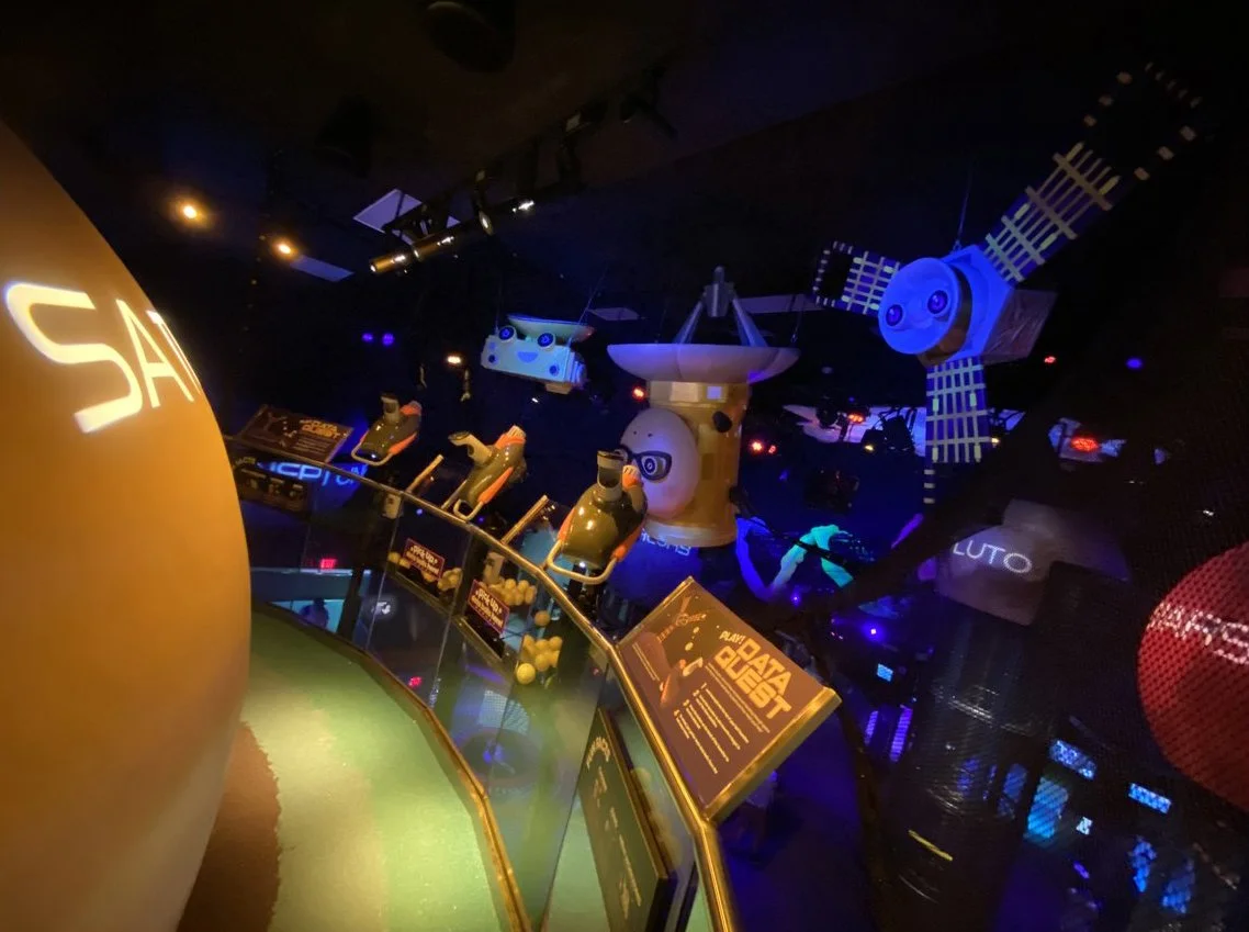 An interactive game at the immersive space playground planet play at kennedy space center visitor complex