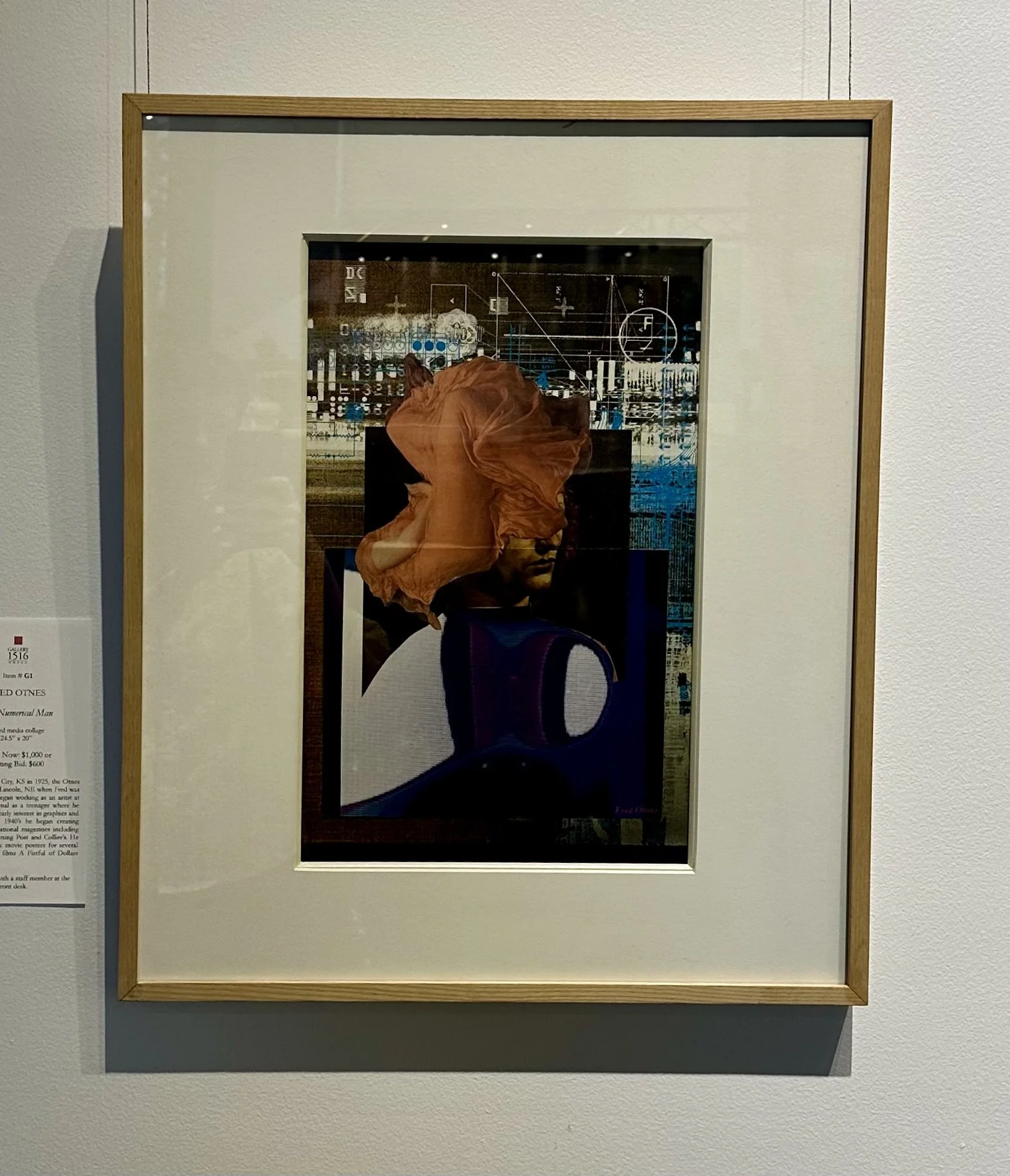 Fred Otnes, "The Numerical Man," 24.5" x 20", mixed media collage