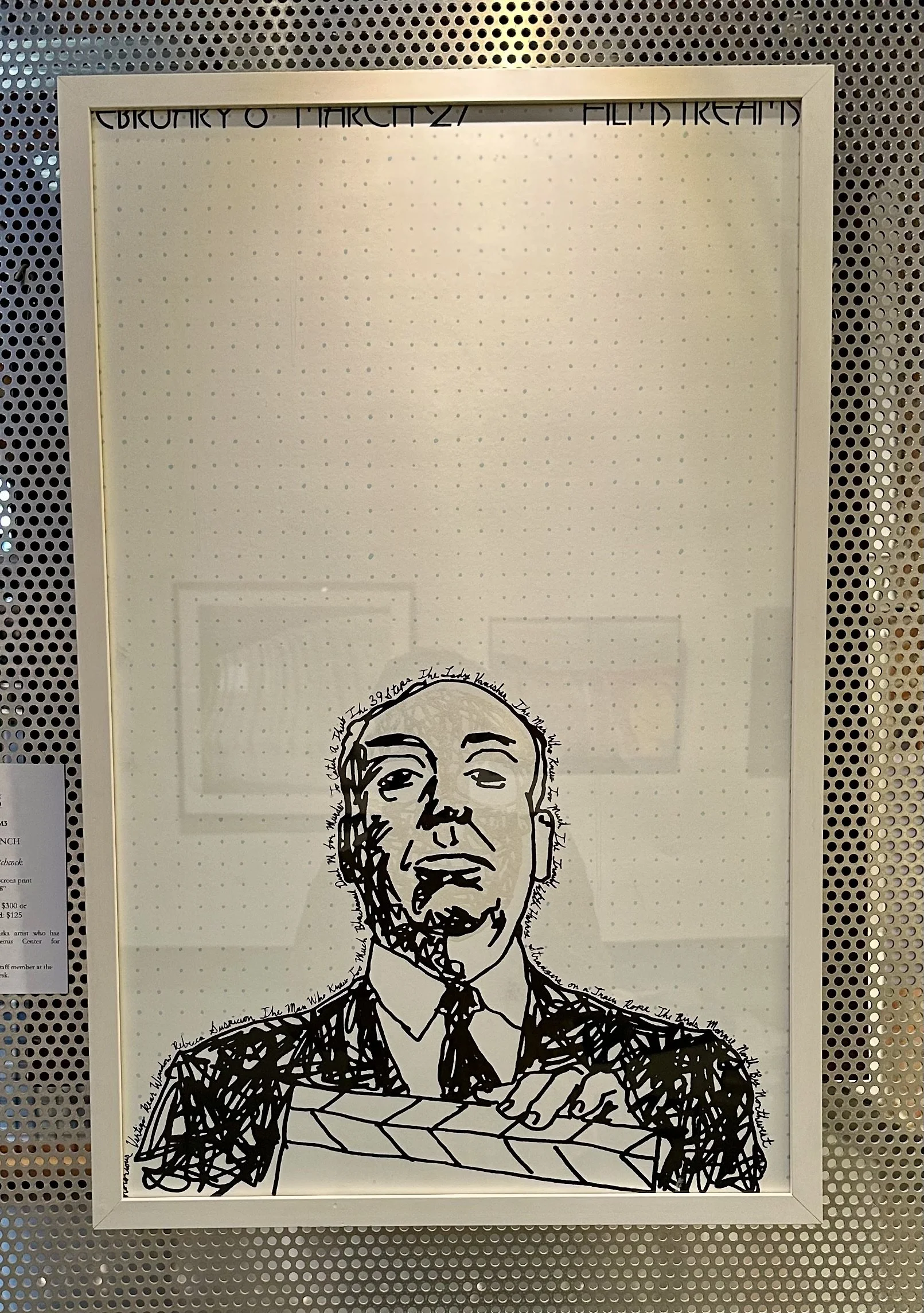 Joey Lynch, "Alfred Hitchcock," 19" x 28", original limited screen print
