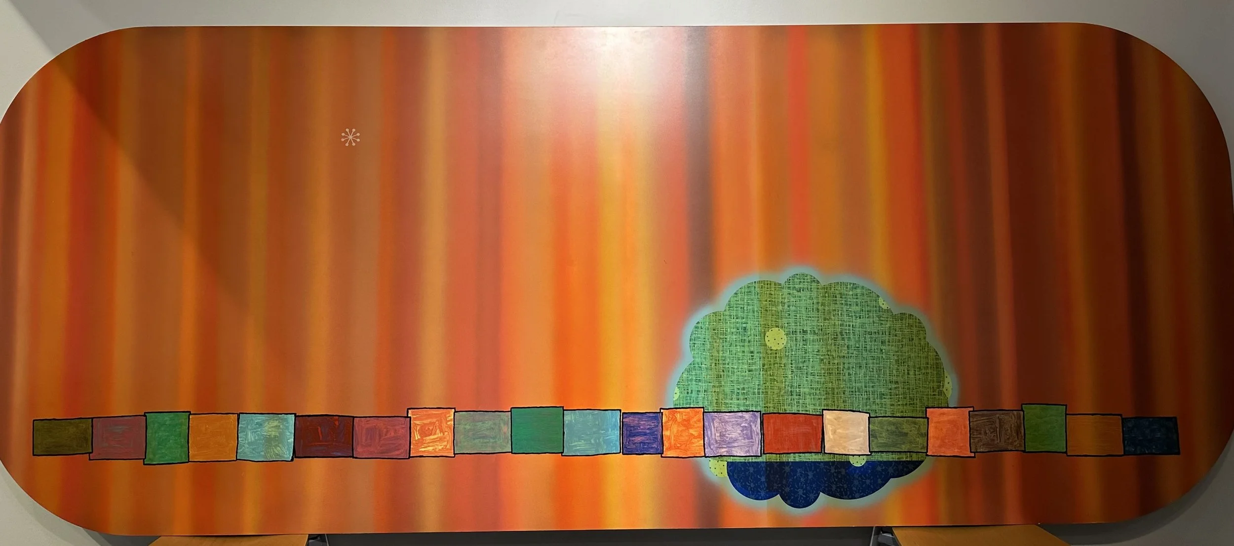 Colin Smith, "Great Watermelon Hoax," 48" x 121", pigment and resin on aluminum