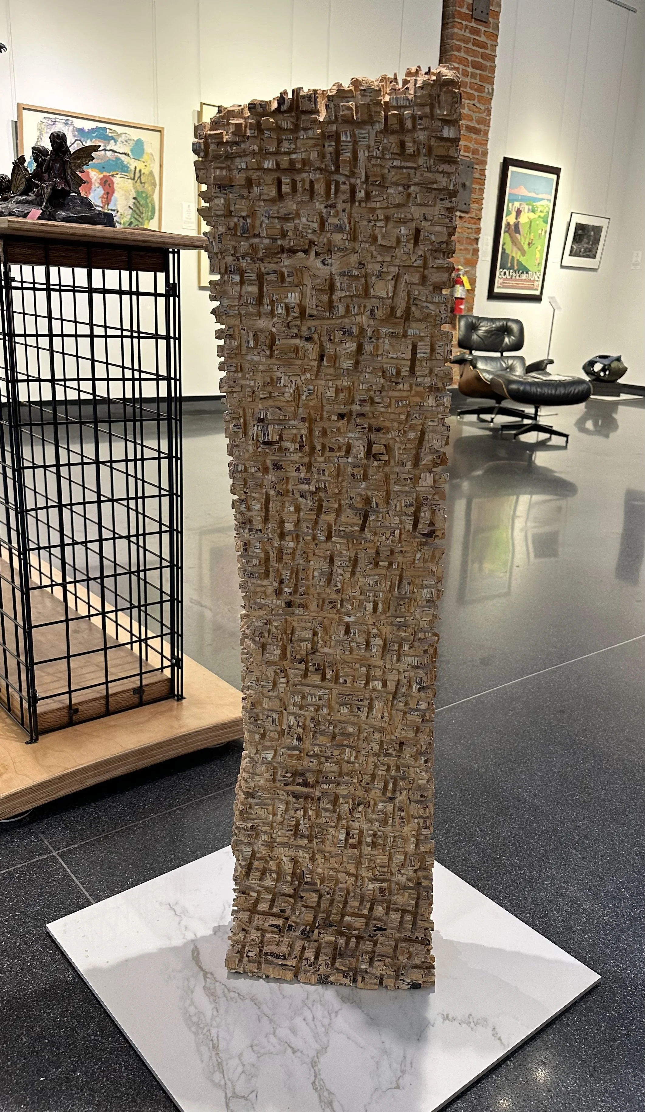 Dan Terpstra, "Plywood Tower," 12" x 9" x 47", machined plywood
