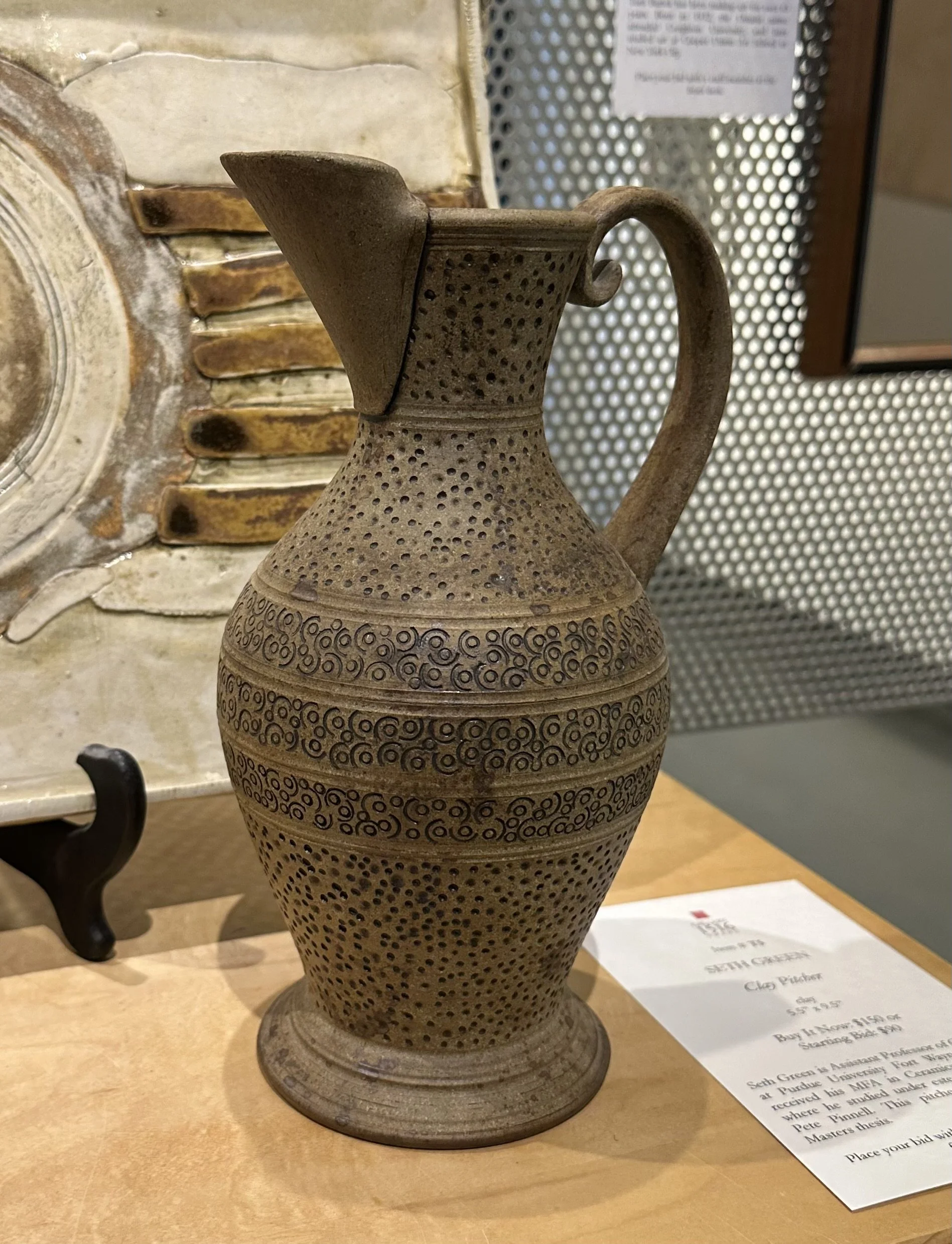 Seth Green, "Clay Pitcher," 5.5" x 9.5", clay