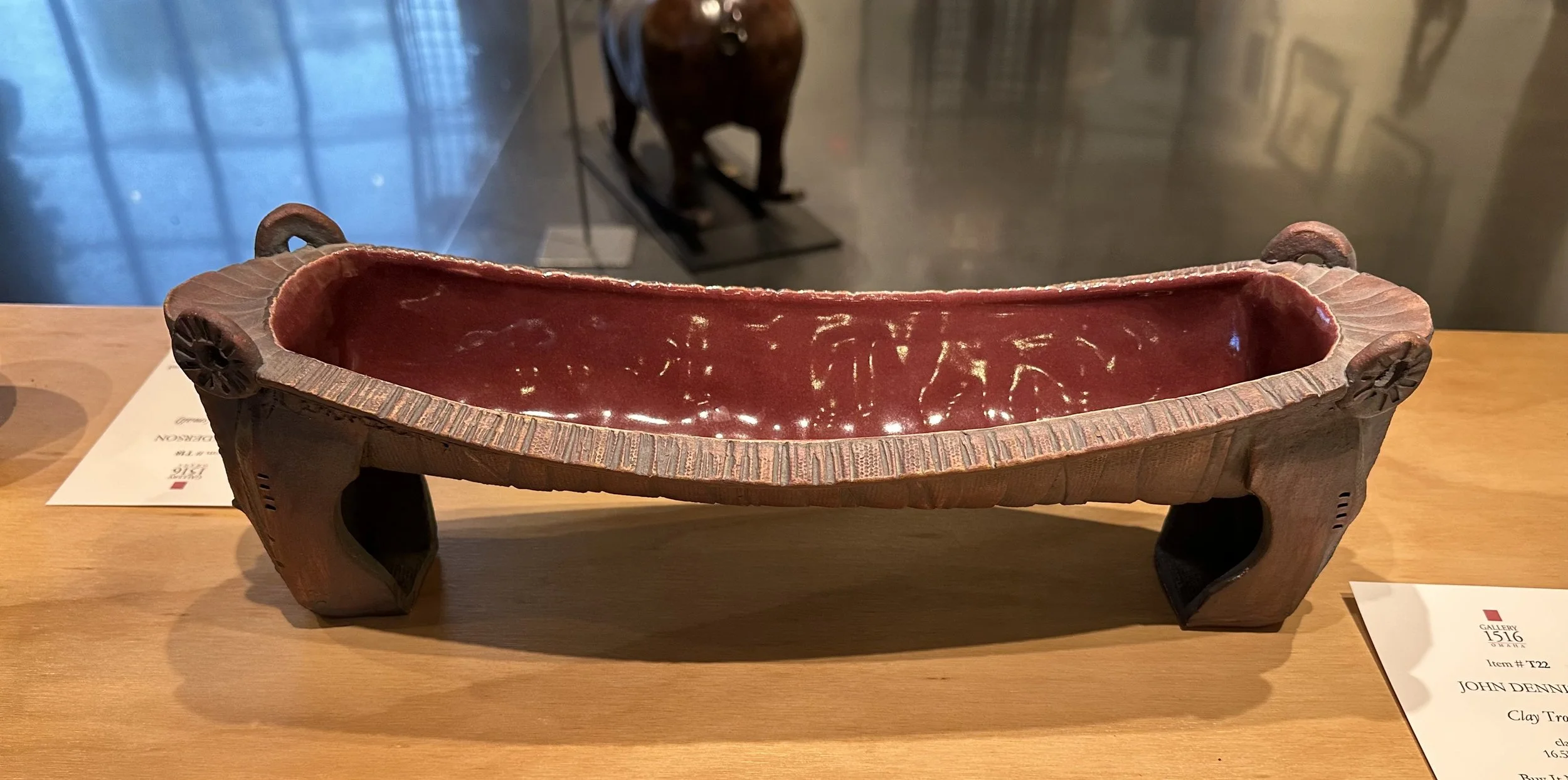 John Dennison, "Clay Trough," 16.5" x 6", clay