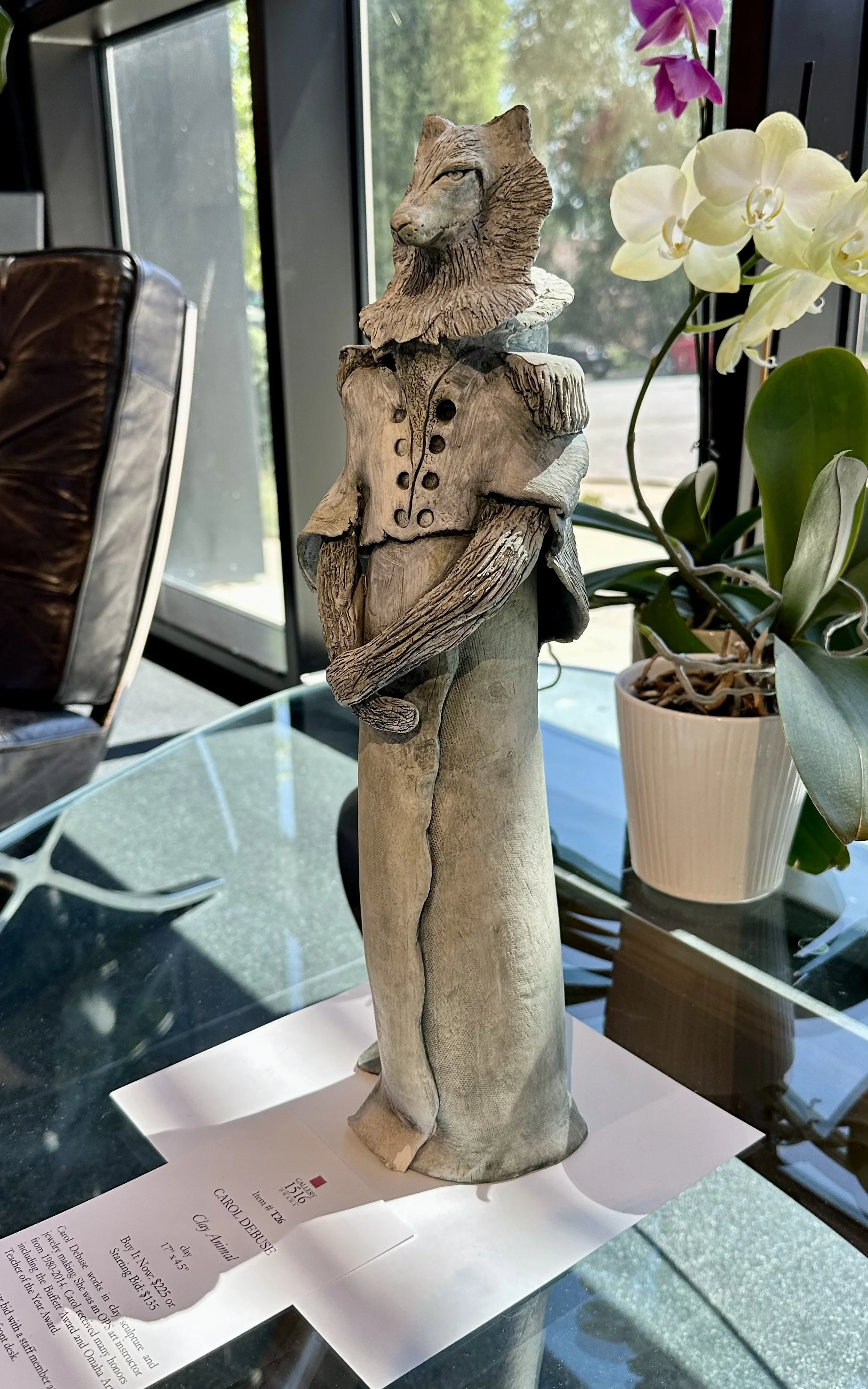 Carol DeBuse, "Clay Animal," 17" x 4.5", clay