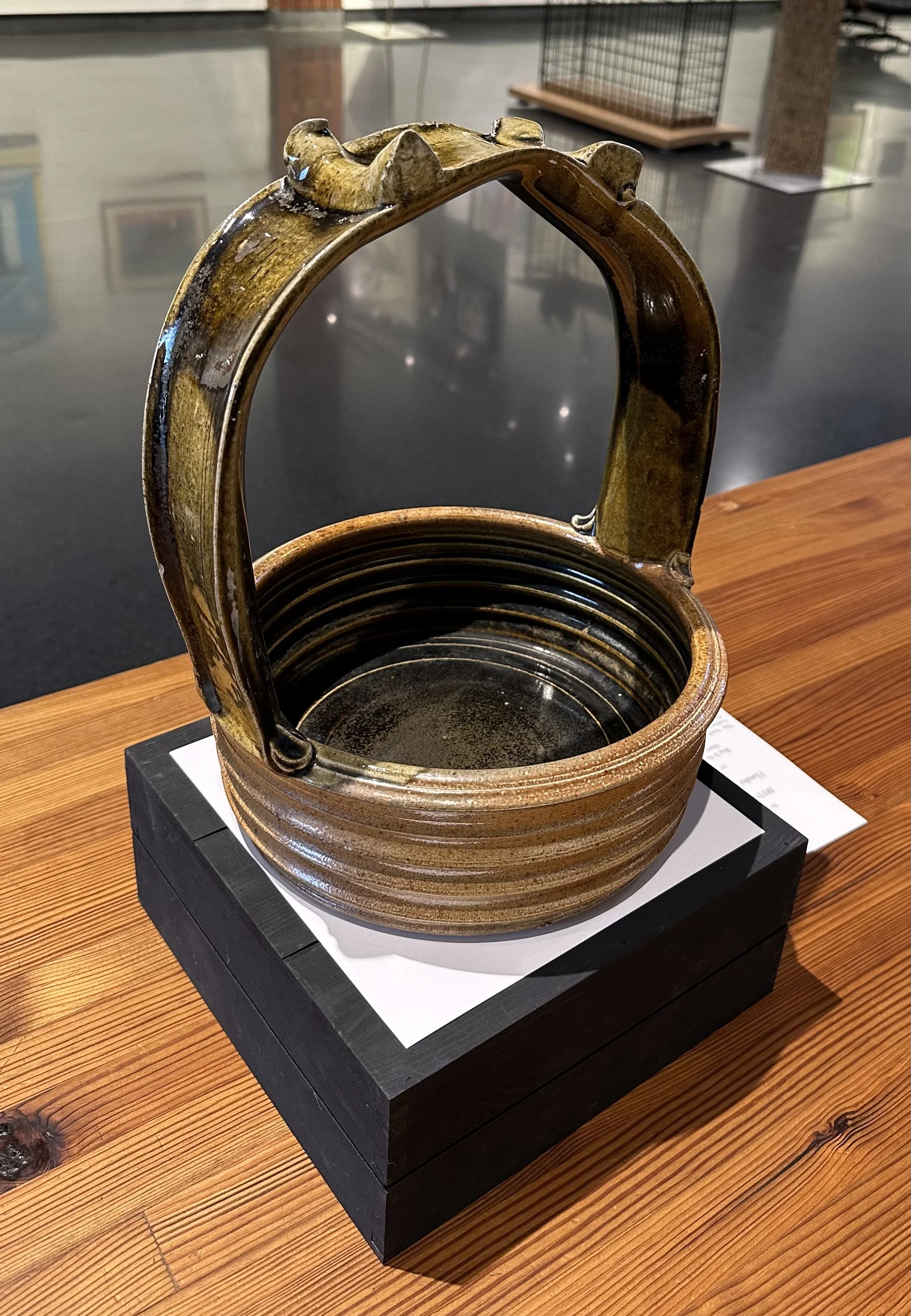 Irvin Dixon, "Handled Clay Basket," 14" x 11", clay