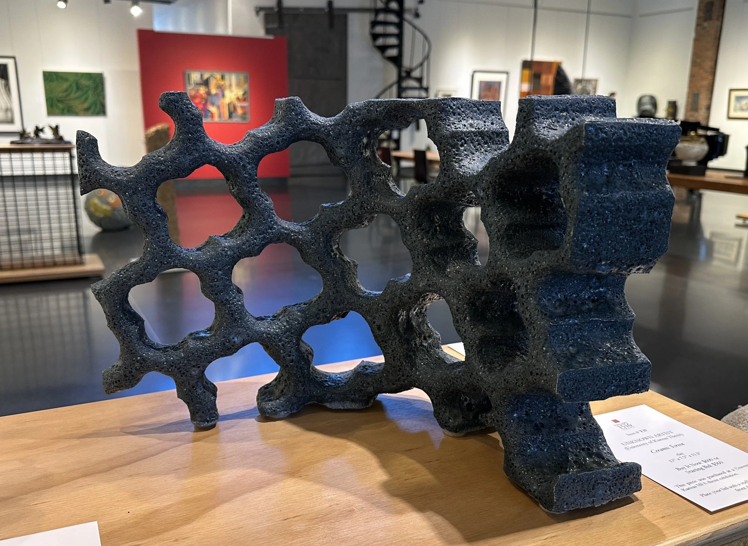 UNK Thesis, "Ceramic Screen," 17" x 7.5" x 11.5", clay