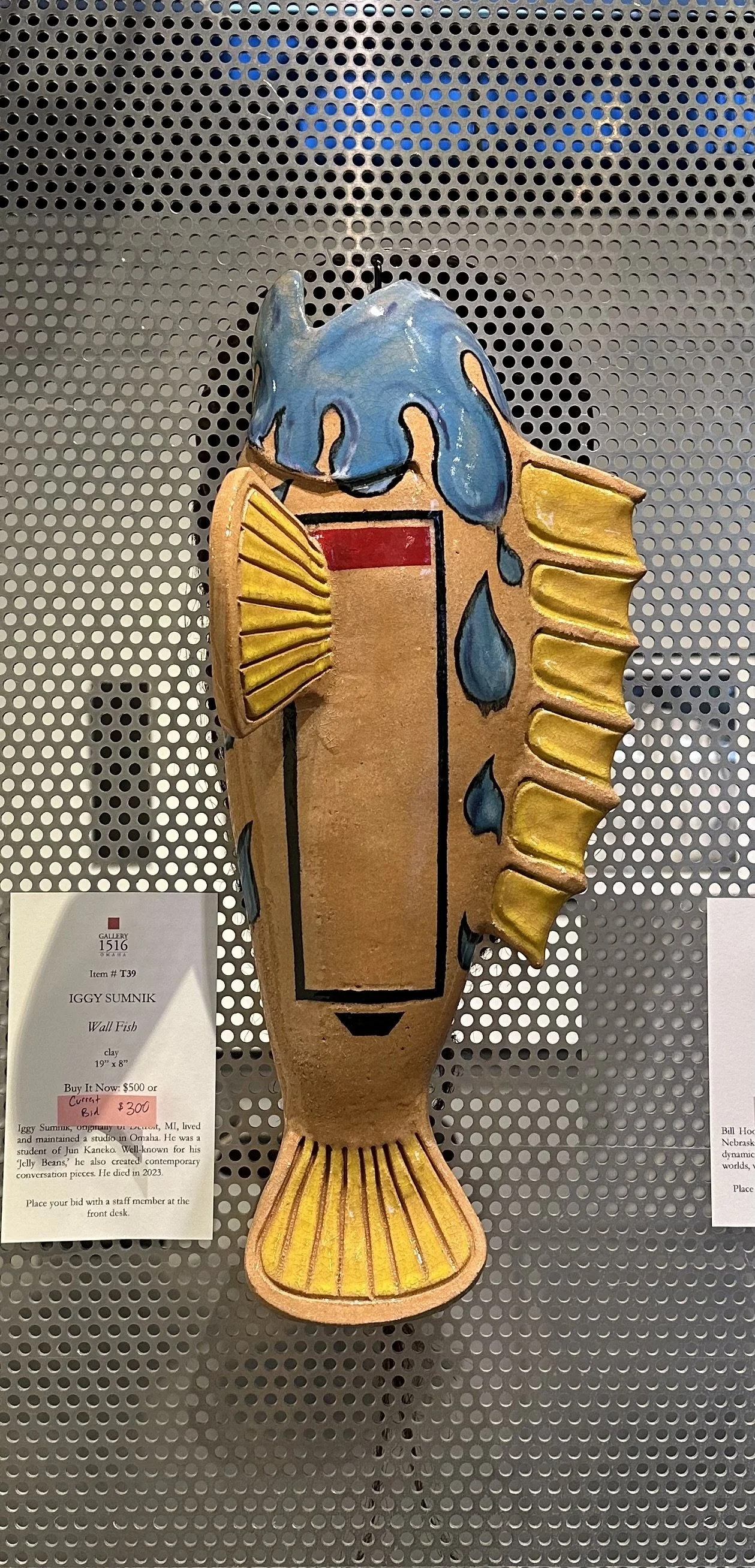 Iggy Sumnik, "Wall Fish," 19" x 8", clay