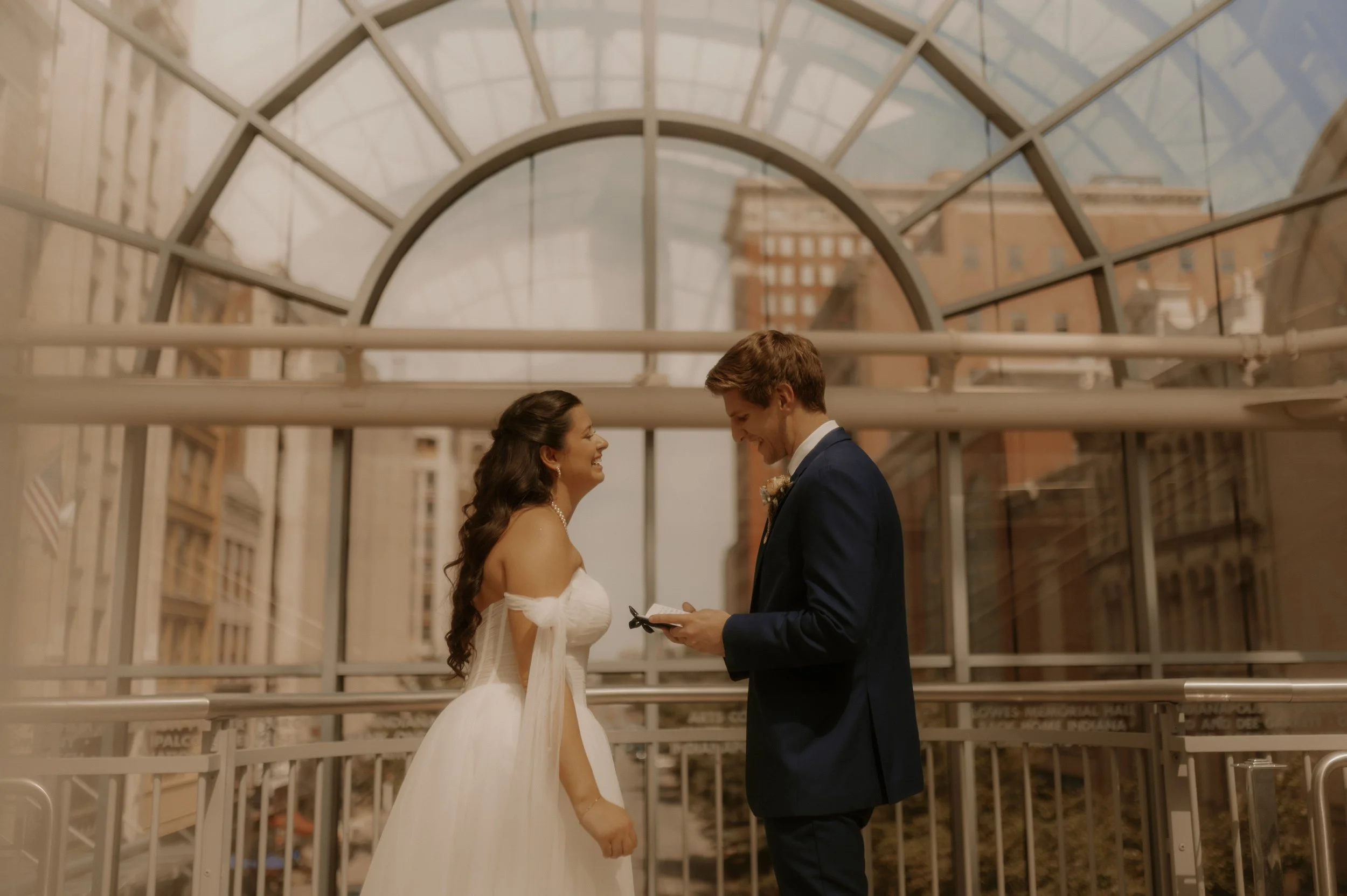 Mr. and Mrs. Kainrath // Indianapolis Artsgarden Wedding // Emilee Kerner Photography