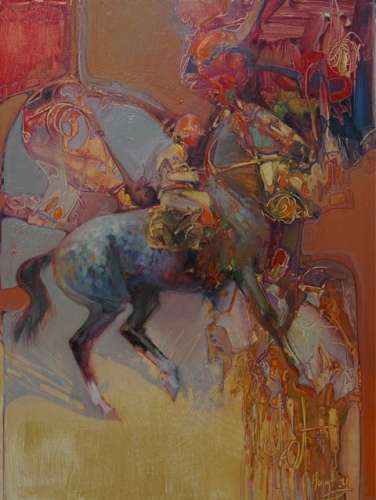 "GOLDEN TICKET" by Lesley Humphrey. 16x12 oil on panel....Painted again from Saratoga references. This time, I was excited about how my life was going and I felt like I had been handed the golden ticket....at birth! Lucky me!