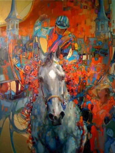 VICTORY 24 x 18 oil on panel. Official Art, Kentucky Derby 137. (Collection Mr. Bob Evans, CEO, Churchill Downs)