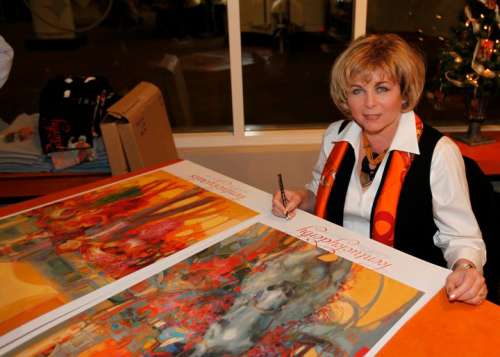 Here I am signing prints on November 19th at my unveiling champagne reception at Churchill Downs.