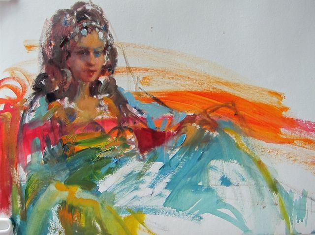 Belly Dancer.1 14 x 18" oil on canvas.