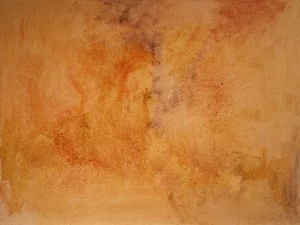Wood panel Stained with thin ochre and transparent oxide red