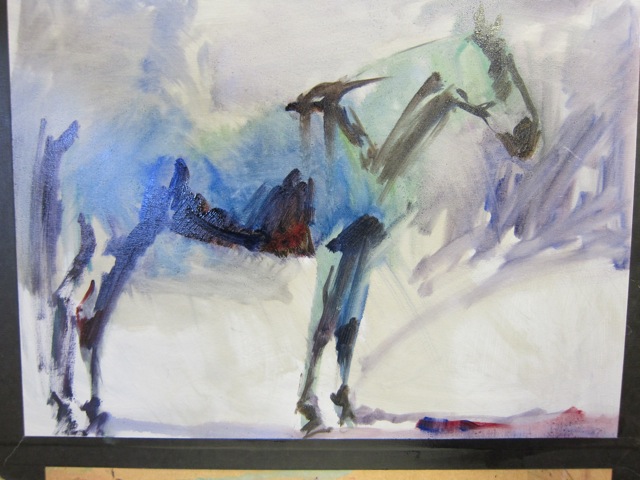 Lights 1, 2 & 3 Form shadow, cast shadow, and cracks, crevices and creases loosely applied.