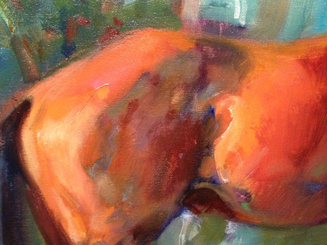 First layer of ‘shadow illumination’ applied to flank, and body shadows