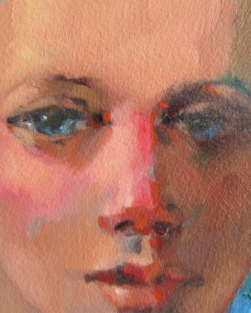 Cleaner, lighter, brighter, much smaller layers of heat/light applied to the blue-grey ellipse for captured light of iris. I have only 2 layers here. This is what creates the transparent effect, so beautiful within eyes.