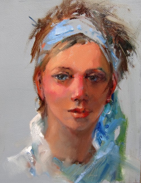 The End! I think I’ll call her “Charlotte”, because I’ve painted her in Charlotte. (I confess, I was having a “bad hair day” so poor Charlotte had to have one too.)