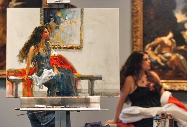 1- hour chiaroscuro/acrylic technique demo completed
