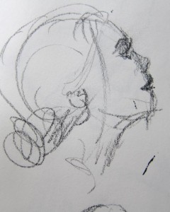 Here you can see the skull ball, jaw wedge and feature position. Notice how the hair is applied after the skull ball, because I am always cognizant of where the underlying structures are.