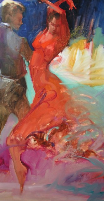 El Duende! (detail) 48 x 36 oil on canvas by Lesley Humphrey