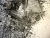 Powdered charcoal applied with water, brushes & rags