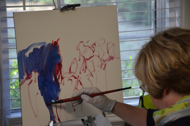 Colors and form that represent words and thoughts that occur in rapid succession, as I paint