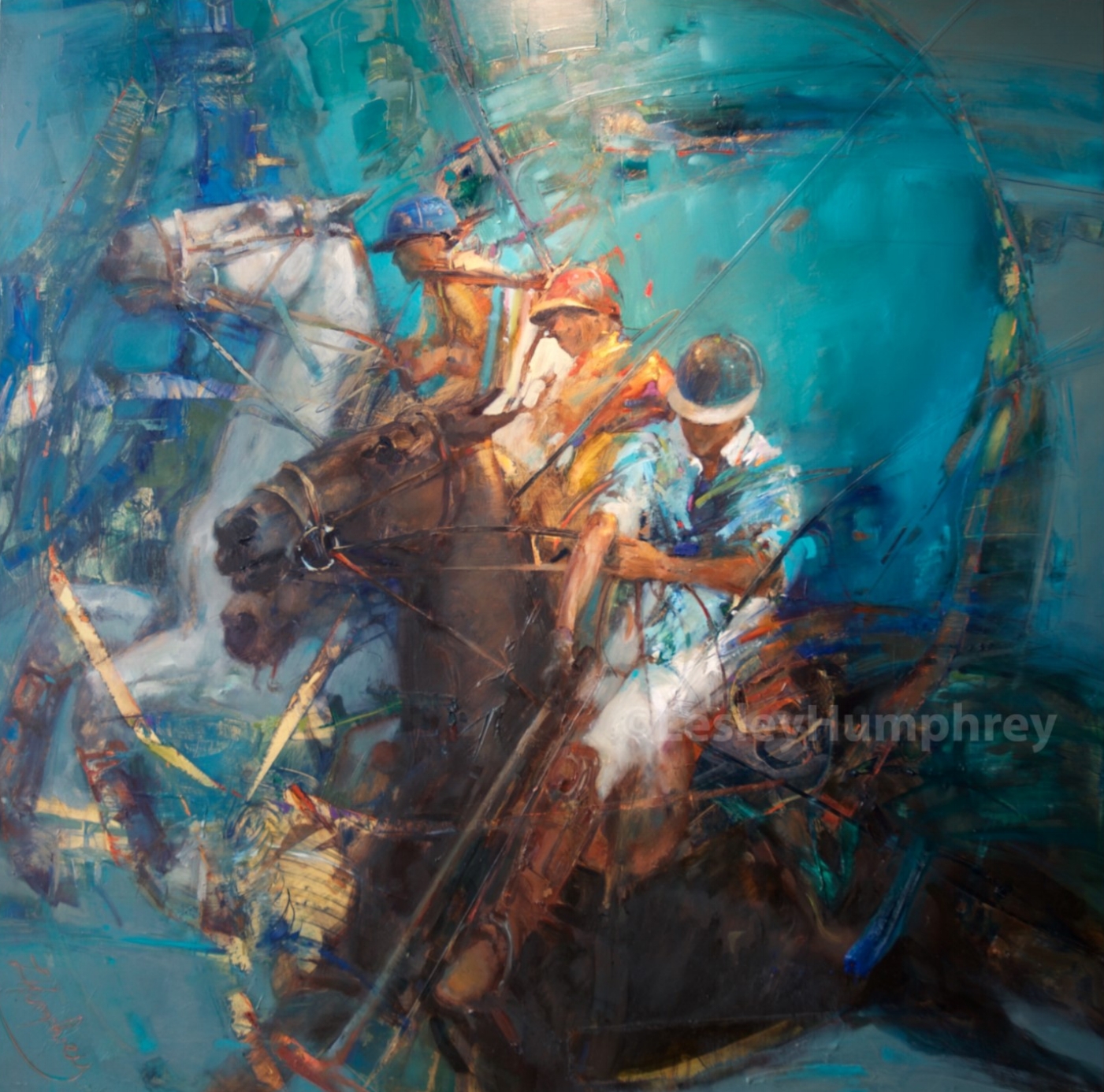 "Battle Royale" 30 x 30 Oil on 2" cradled panel