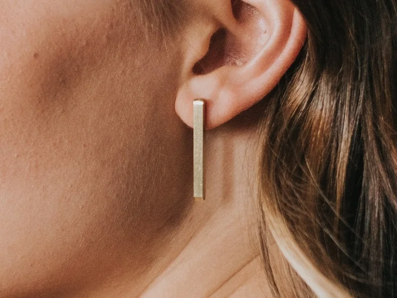 Brass Bar Earrings — EMMA ELIZABETH JEWELRY