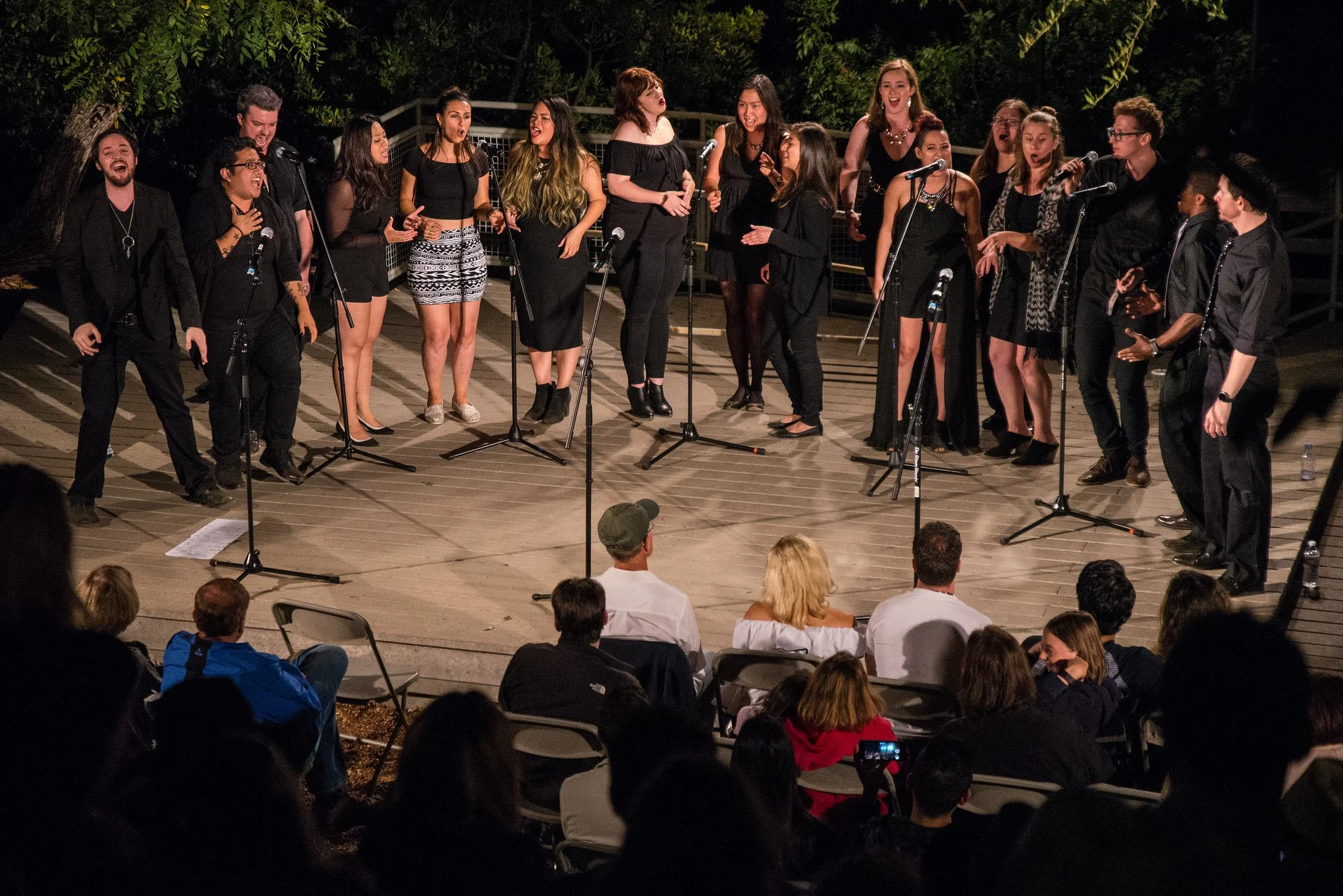 Top Shelf Vocal performs at Once Upon a Canyon Night, a performance series put on by TreePeople. (Photo by Grayson Villanueva)