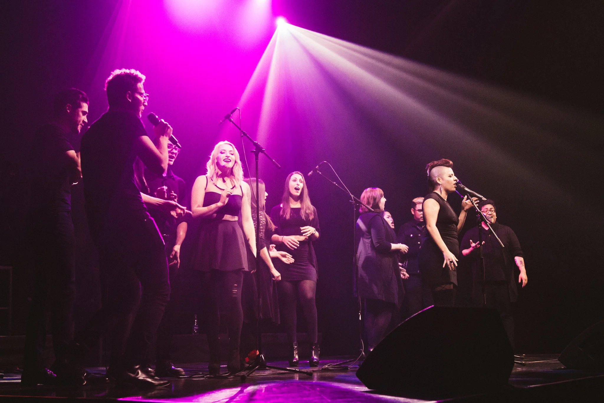 Top Shelf Vocal performs at the Belasco Theater at an event for the American Speech-Language-Hearing Foundation