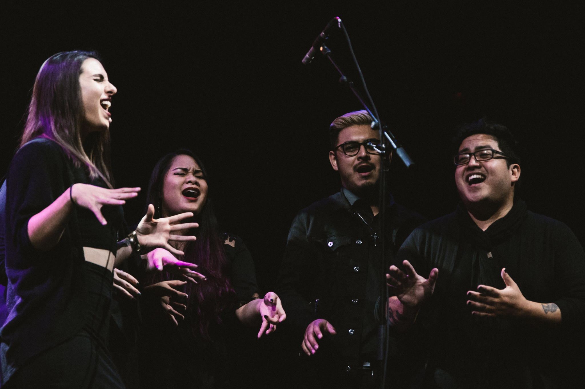  Top Shelf Vocal performs at the Belasco Theater at an event for the American Speech-Language-Hearing Foundation 