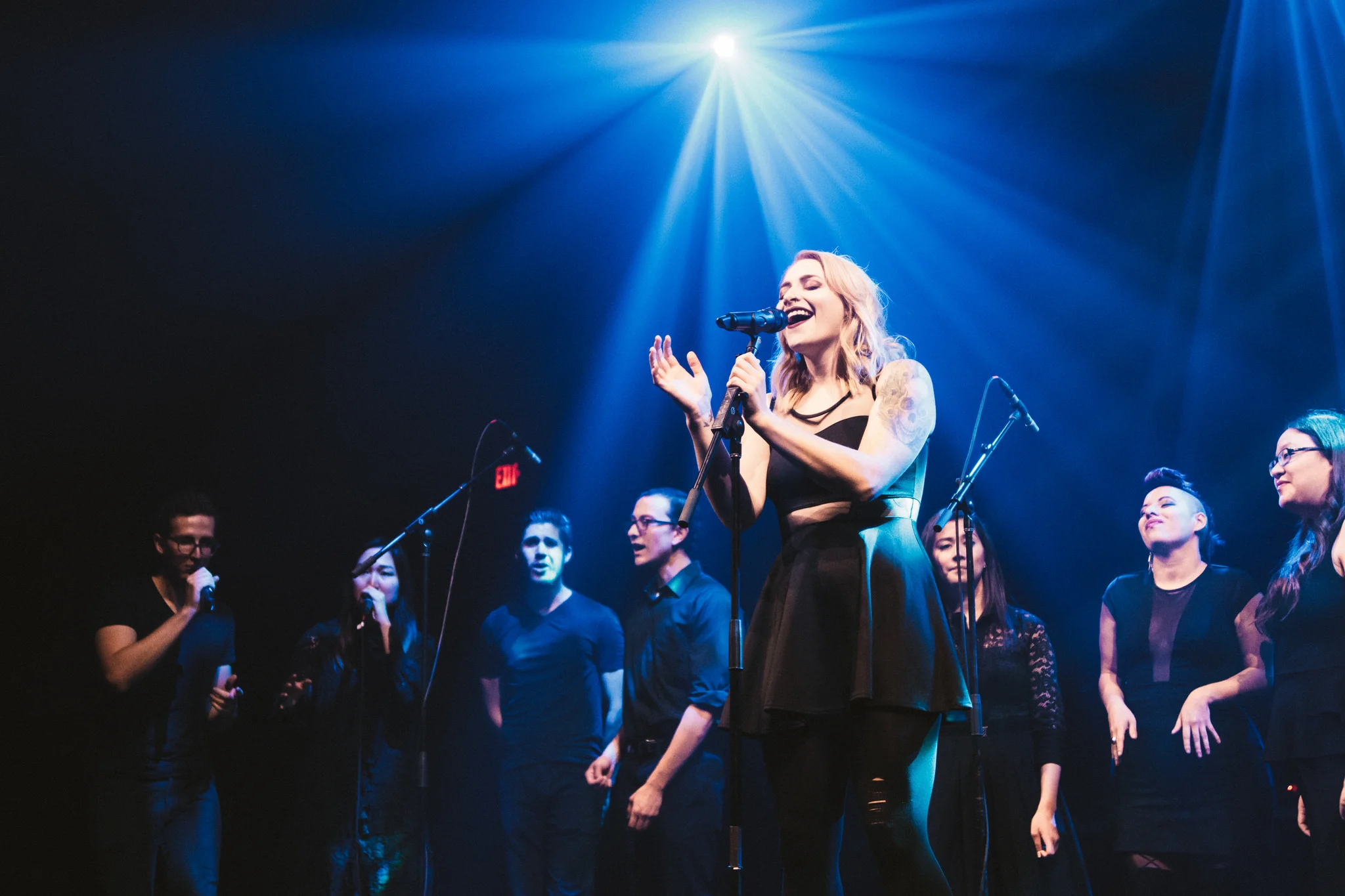 Top Shelf Vocal performs at the Belasco Theater at an event for the American Speech-Language-Hearing Foundation
