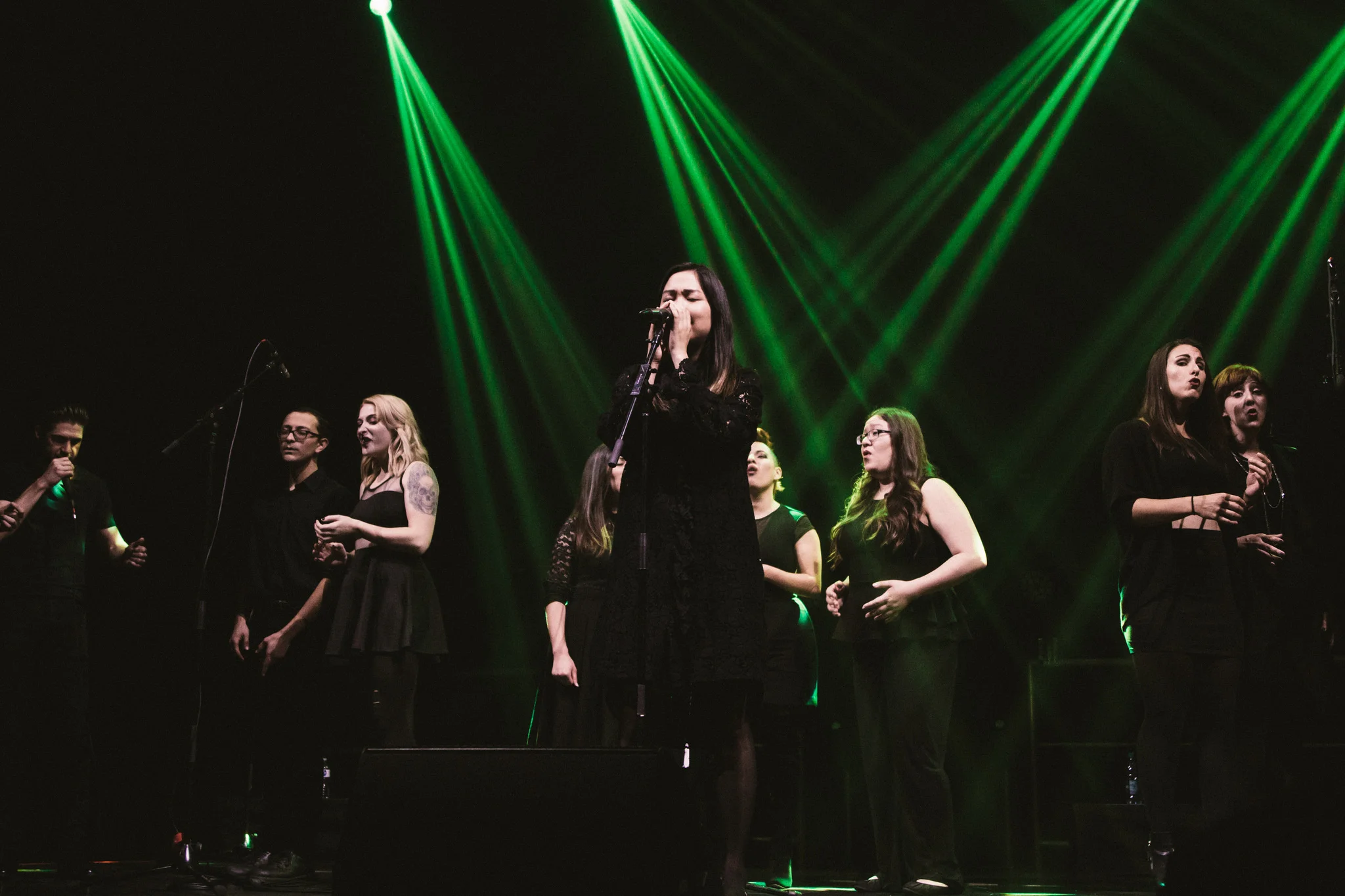 Top Shelf Vocal performs at the Belasco Theater at an event for the American Speech-Language-Hearing Foundation