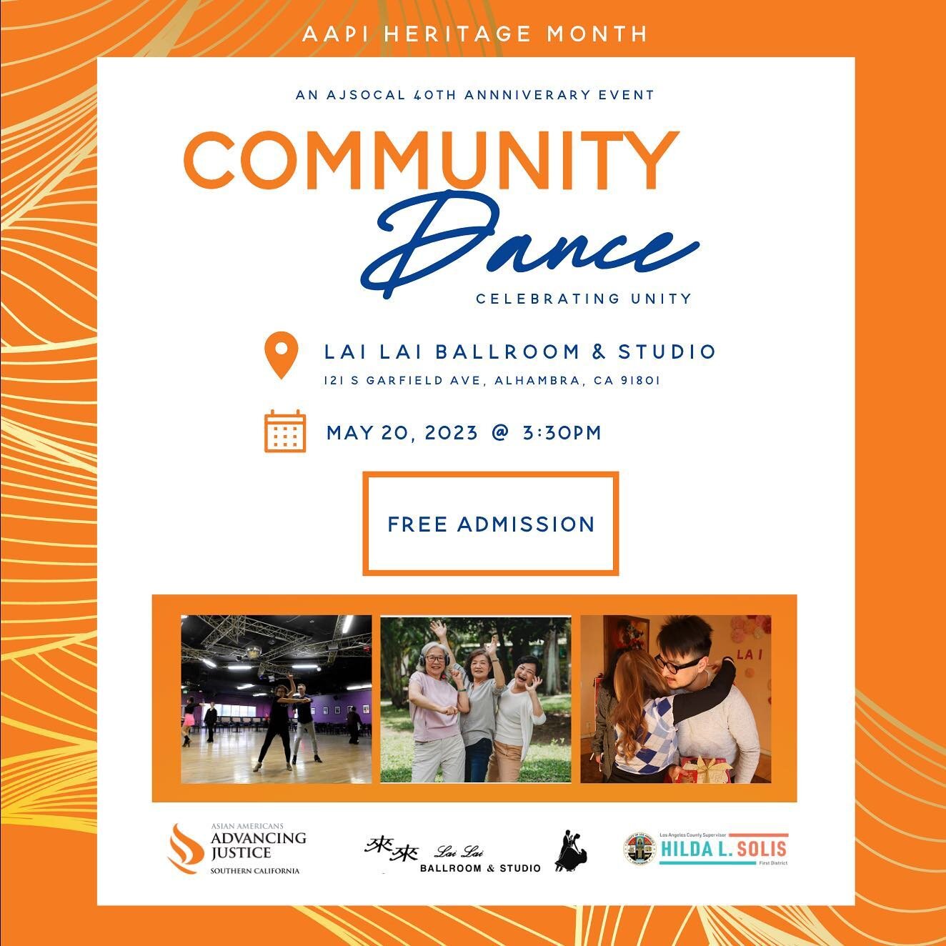 What better way to celebrate AAPI Heritage Month than to come together as a community and dance the night away? 💃🕺⁣
⁣
We are so excited to be joining @advancingjusticesocial at the @lailaiballroom in Alhambra this Saturday at 3:30 PM for a FREE eve