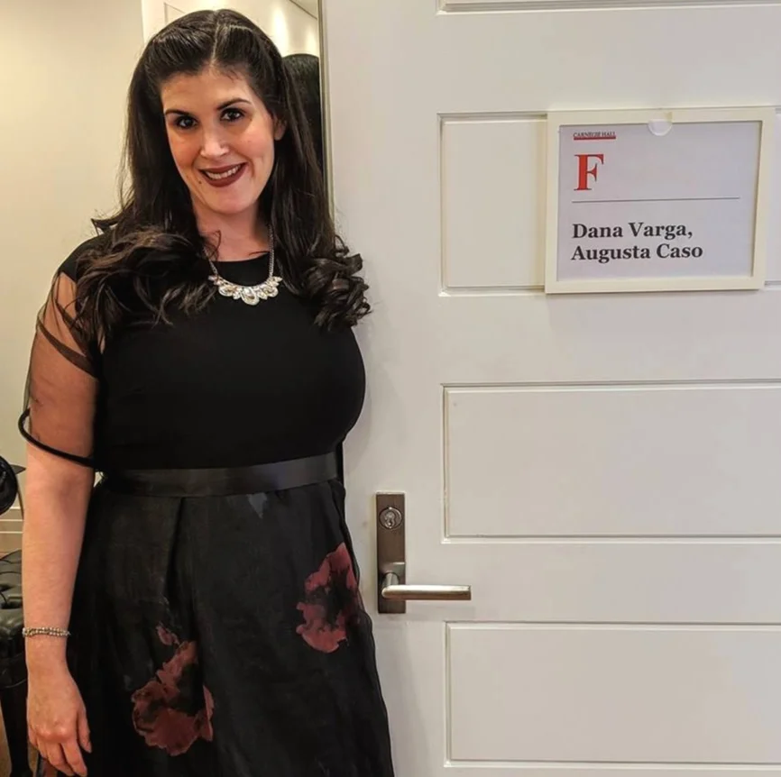 Dana before a performance as the soloist in Haydn’s Lord Nelson Mass at Carnegie Hall (2019)